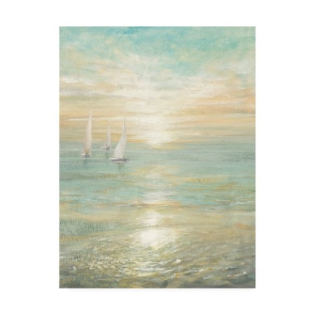 Danhui Nai 'Sunrise Sailboats I' Canvas Art,18x24